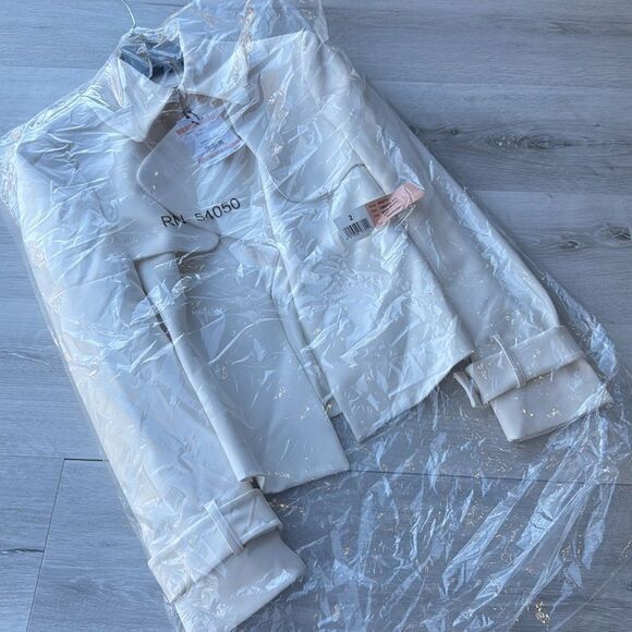 Anne Klein Women's Cascade Collar Blazer size 2 Off white NWT in packaging - Picture 6 of 8